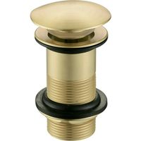 Brushed Brass Unslotted Basin Sink Waste Adjustable 1 1/4 Metal Backnut