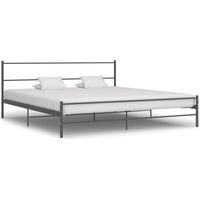 284687 Bed Frame without Mattress Grey Metal 200x200 cm vidaXL