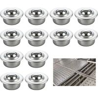 12 Pieces Ball Transfer Steel Casters, Universal Steel Ball Bearings, Universal Metal Mounted Ball Casters, for Packaging and Industrial Transport