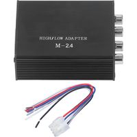 Convertisseur audio haut niveau vers bas niveau, alliage d'aluminium, 2 entrées 4 sorties avec délai, 12V DC