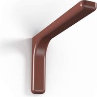 Confezione 2 staffe di supporto in acciaio zinco cromato con copertura plastificata per fissaggio mensole a parete - 24 cm Brown