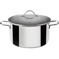 Pentola a induzione in acciaio inox con coperchio in vetro 26 cm