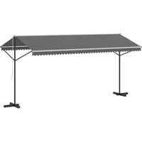 Auvent autoportant, gris, 5 x 3 mètres, polyester.