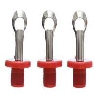 Set mit 3 Druckverschlüssen und integriertem Flaschenöffner grau 3,5x3,5x9,5 cm
