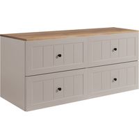Mobiletto da bagno sotto il lavandino, cashmere / rovere Craft, 120 (2 x 60) x 46 x 58 cm , 3 colori di maniglie inclusi