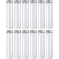 12 tubes en plastique transparent