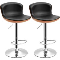 2er-Set Barhocker, höhenverstellbar, Metallgestell, drehbarer Sitz, Schwarz