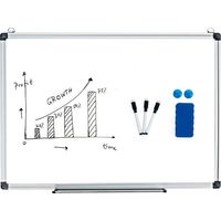 COSTWAY Whiteboard Magnettafel Schreibttafel Pinnwand Wandtafel Board Memoboard mit Alurahmen 60x40cm