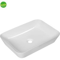 Lavabo da appoggio in ceramica bianca modello ros55 54,5x40x11 cm BARBOTTINA
