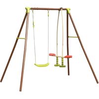 Altalena per Bambini con 2 Sedute in Acciaio da Esterno per Giardino