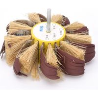 Roue de polissage en sisal pour perceuse électrique manuelle, disque de polissage en sisal et toile émeri, roue de polissage de 6 mm montée sur arbre, 180