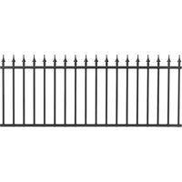 Easycloture – Clôture aluminium imitation fer forgé 2m – H 76.5 cm – Résistante aux intempéries – Travée avec flèches décoratives – Noir
