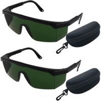 2PCS Lunettes de Protection Laser Lunettes pour Laser Lunettes de Sécurité (Vert)