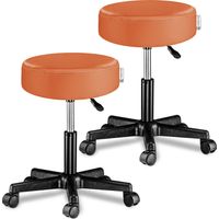 Tabouret Siège Réglable en hauteur Pivotable 360° Plusieurs couleurs au choix Set de 2 Orange
