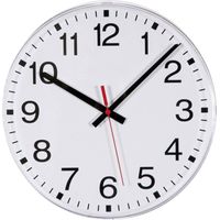 Horloge murale EUROTIME 55000 radiopiloté(e) 30 cm blanc