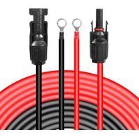 Solarsys® - 2m DC Câbles 10AWG 4,0mm² d’Extension Photovoltaïques,avec Connecteur Femelle et Mâle Adaptateur de Fil de Câblage de Panneau Solaire pour Batterie d'Onduleur de Générateur Solaire …
