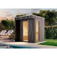 Sauna extérieur FinnTherm Siena Petit Noir Imprégné, 72 mm Épaisseur de paroi 200 x 211 cm