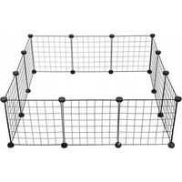 Corral de metal negro para perro, gato, conejo, cachorro, 108x108 cm