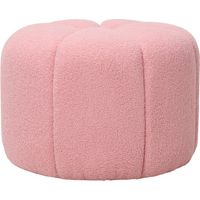 POUF ROTONDO DIAM. CM 51 H. 36 IN TESSUTO EFFETTO BOUCLE' TRAPUNTATO ROSA