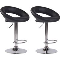 2er Set Barhocker Olinda Kunstleder schwarz chrom
