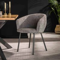 Lot de 2 fauteuils moderne en tissu bouclé Coralia