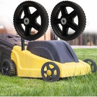 Remplacement de Roues, 2 x Roues Tondeuses, Roues de Rechange Universelles en Caoutchouc Ø 200 mm pour Tondeuse à Gazon, Tracteur, Diamètre du Trou D'essieu 12,7 mm