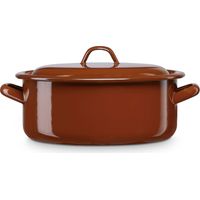 Briebe Terra Faitout à Induction 20cm, Marmite 2,5 L avec Couvercle Acier Émaillé Tous Feux Marron