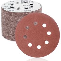 50 Disques de ponçage,125 mm,8 trous,Grit 120,Papier abrasif,Ponceuse excentrique,Métal et bois