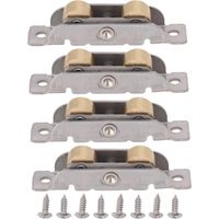 Lot de 4 roulettes coulissantes pour porte coulissante de terrasse, tandem, rouleau en métal, roulement à billes en acier (roue plate)