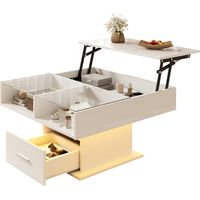 TABLE Élégante Fonctionnelle Moderne Intelligente Particle Board Blanc 78.00 x 78.00 x 45.00 cm