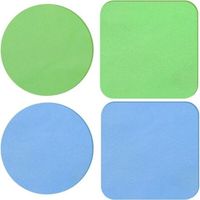 BUNTHAUS PA Quatre tapis antidérapants pour verres, un ouvre-gobelet multifonctionnel en caoutchouc, des dessous de verre isolants pour la cuisine (bleu clair, vert)