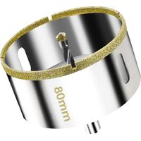 80 mm Diamant-Lochsäge mit Zentrierführungsbohrer, Fliesenlochsäge mit Diamantbeschichtung, Diamant-Kernbohrer für Glas, Fliesen, Keramik, Marmor, Granit