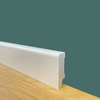 BATTISCOPA ZOCCOLINO in legno MASSELLO di ABETE 40X12 Squadrato bianco (prezzo al metro)