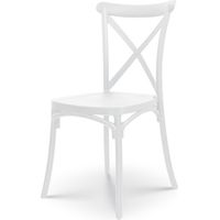 Kosmi – Chaise bistrot empilable blanche en résine polypropylène – Confortable et facile à nettoyer – Pour intérieur et extérieur