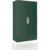 Commode Merlin 160 x 40 x 80 cm Bois - Vert et doré