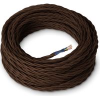 Amarcords - Cavo elettrico tessile colore MARRONE, trecciato, seta, 20 metri, con messa a terra 3x0,75mm - Filo rivestito in tessuto colorato vintage per lampade lampadari applique e abat jour.