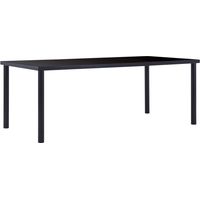 Table de salle à manger design noire plateau en verre trempé et cadre métal 200 x 100 cm DEC036886