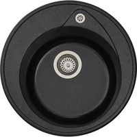 STRADOUR Evier a encastrer RONDA, en SMC NOIR PAILLETE - 06, 1 bac, dim. O 49 cm, vidage manuel