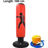 Columna de boxeo inflable para niños, bolsa de boxeo elástica, bolsa de fitness, columna de entrenamiento de karate con bomba de aire (rojo)