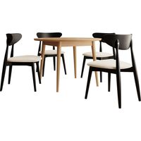 Salle à manger complète Racine 134, Marron, 76x0x0cm, Diamètre: 120, Nombre de chaises: 4, Style: Contemporary