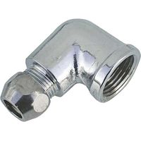 CURVA FEMMINA PER TUBETTO RAME IN OTTONE CROMATO F1/2"" x Ø12