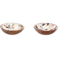1 Pezzo Insalatiera Ciotola in Legno Abel Tonda 25 x 7 cm 2 Colori