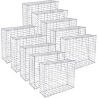 Songmics – Gabion pour pierre 100 x 80 x 30 cm – Acier galvanisé 4 mm – Assemblage sans outil – Mur décoratif modulable