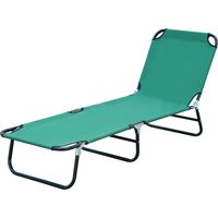 Sdraio pieghevole con schienale reclinabile 4 posizioni 188x56x28cm Vert