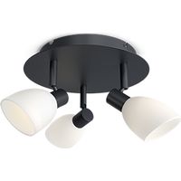 0 PlafondProjecteurGrappesNoir,OpaleVerre3xG9