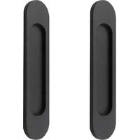 pair 2 pezzi maniglie ovali per porte scorrevoli autoadesive in lega di alluminio nero opaco senza foratura per porte scorrevoli, finestre di armadietti 148 cm