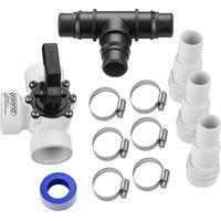 MONZANA® Bypass Set Pool 12-teilig 3 Wege Ventil Anschluss Ø 32/38mm inkl. Schlauchschellen Sandfilteranlagen Poolheizung Wärmepumpe Solarheizung