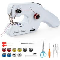 Electronic Sewing Machine, Portable Double Thread Sewing Machine for Adult Beginners, Cordless with Accessories for Clothing, Curtains, Crafts Home Repair and DIY
