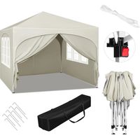 PAVILLON 3x3 m Beige mit 4 Seitenwänden