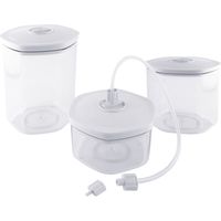 Lot 3 Boites Sous Vide + Kit Adaptateur + 1 Bouchon Pour Bouteille Contenance Boites : 0,7l, 1,4l Et 2l (pour Réf : 7000 / 7040